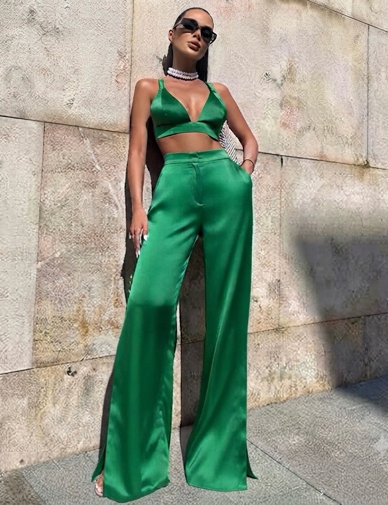 Pantalon satiné taille haute 🔥✨