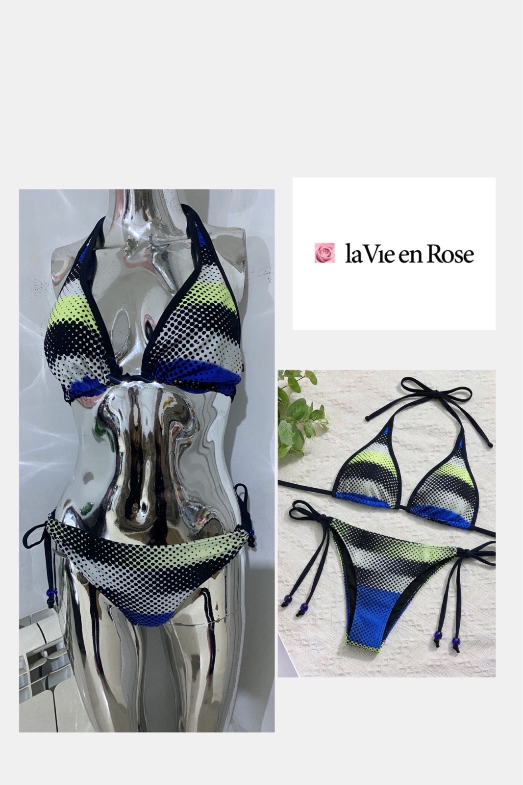 "Beach ready ! 🌊 Bikini authentique La Vie en Rose, ultra tendance & ajustable 👙 Ne ratez pas cette pépite ! 🔥"