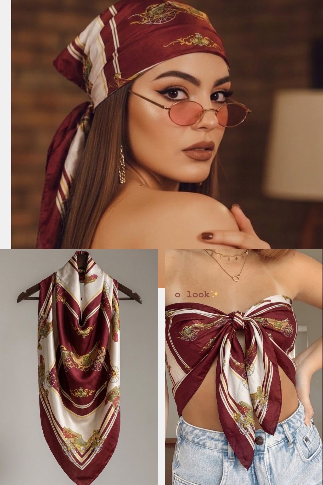 Foulard vintage  100% soie 