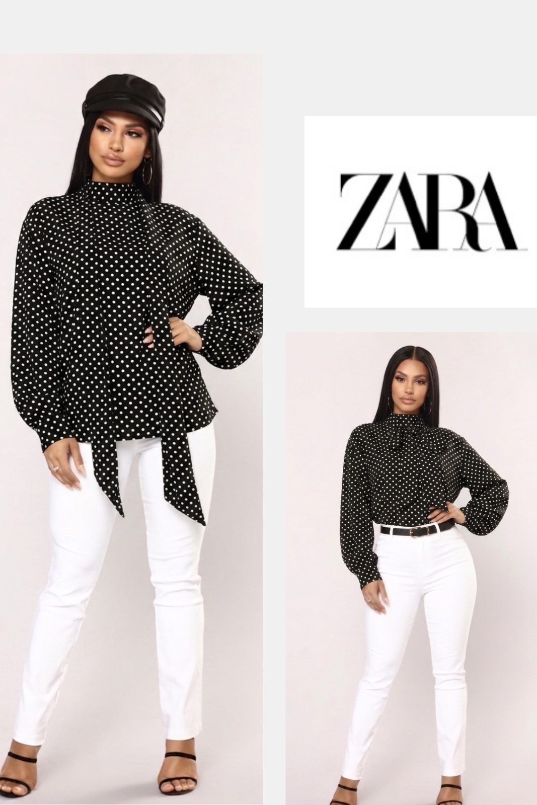Chemise polka dots Zara 🖤🤍 Étiquette XL mais coupe serrée, convient mieux à une taille M Excellent état 