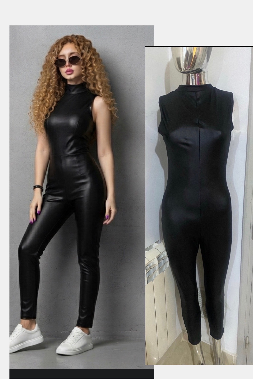 Black jumpsuit similicuir de chez Shein🖤🖤