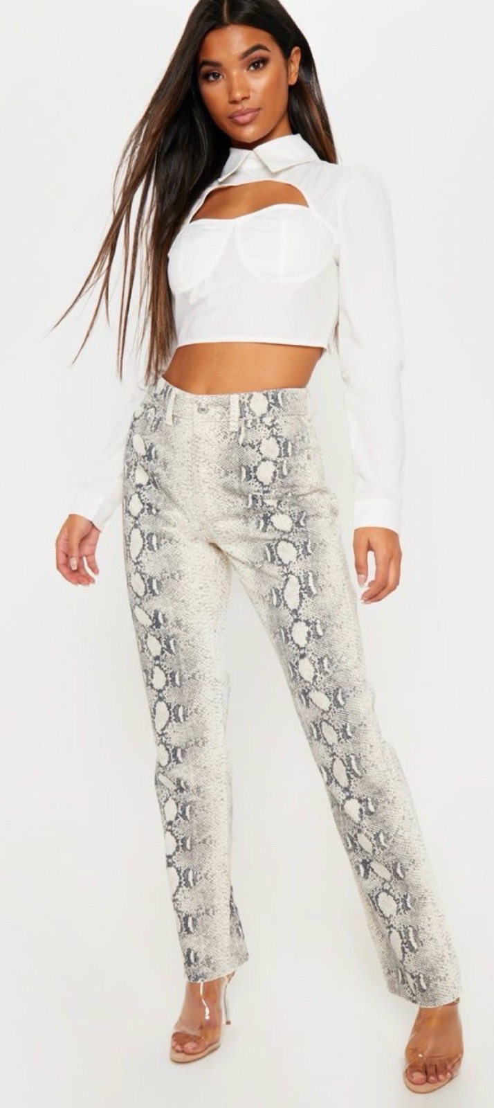 Zara❤️Pantalon djeans imprimé serpent