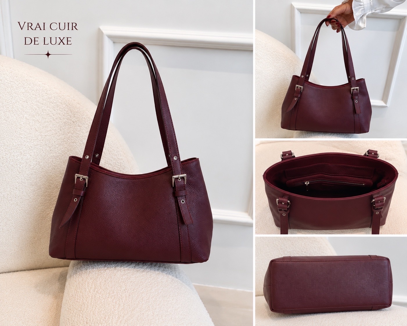 Sac à main en véritable cuir luxueux de la marque vera pelle italienne 