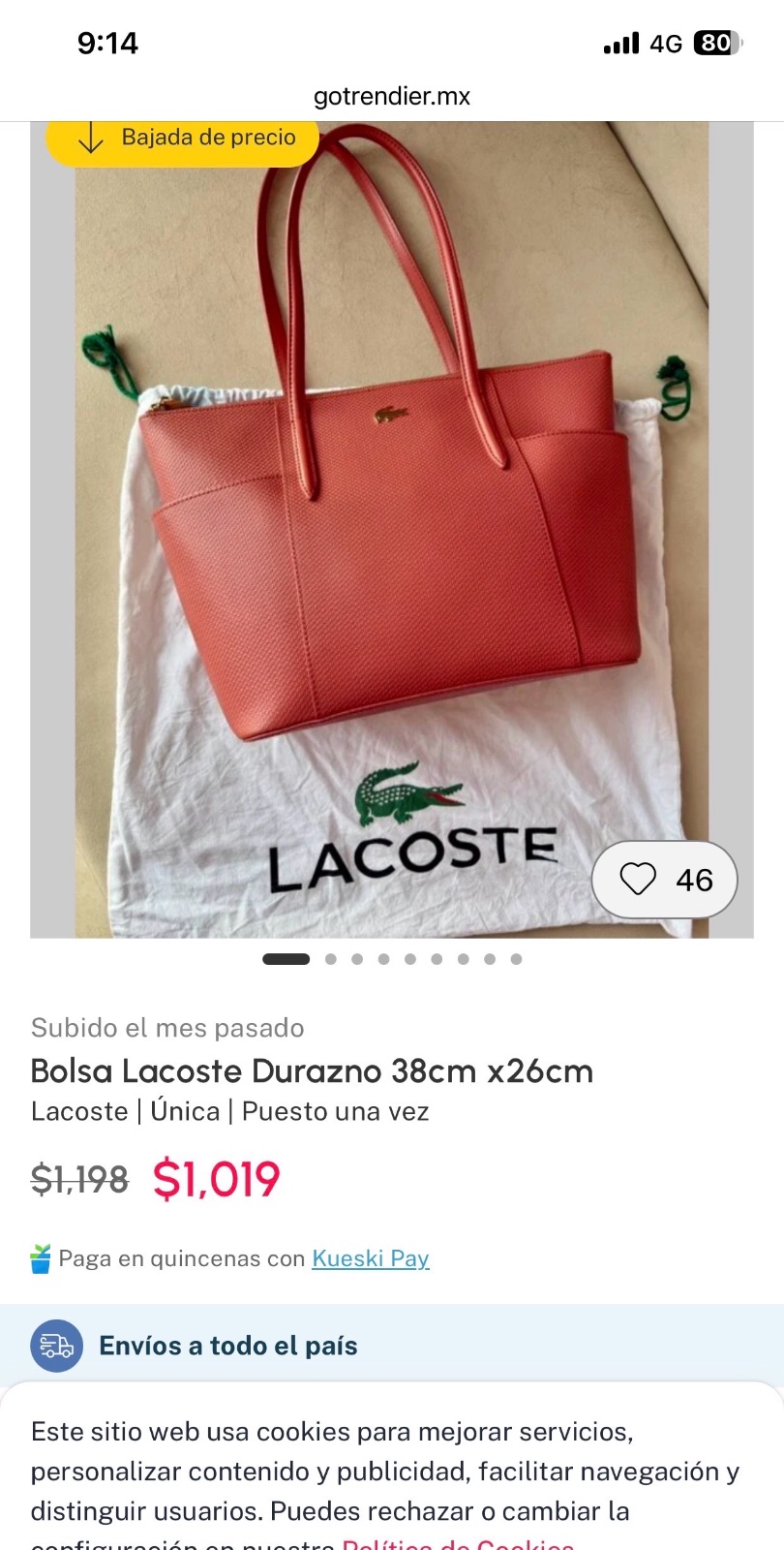 ✨ Sac Lacoste élégant et pratique, intérieur spacieux, fermeture zippée, finitions soignées. Bon état, légères traces d’usure sur les poignées.
