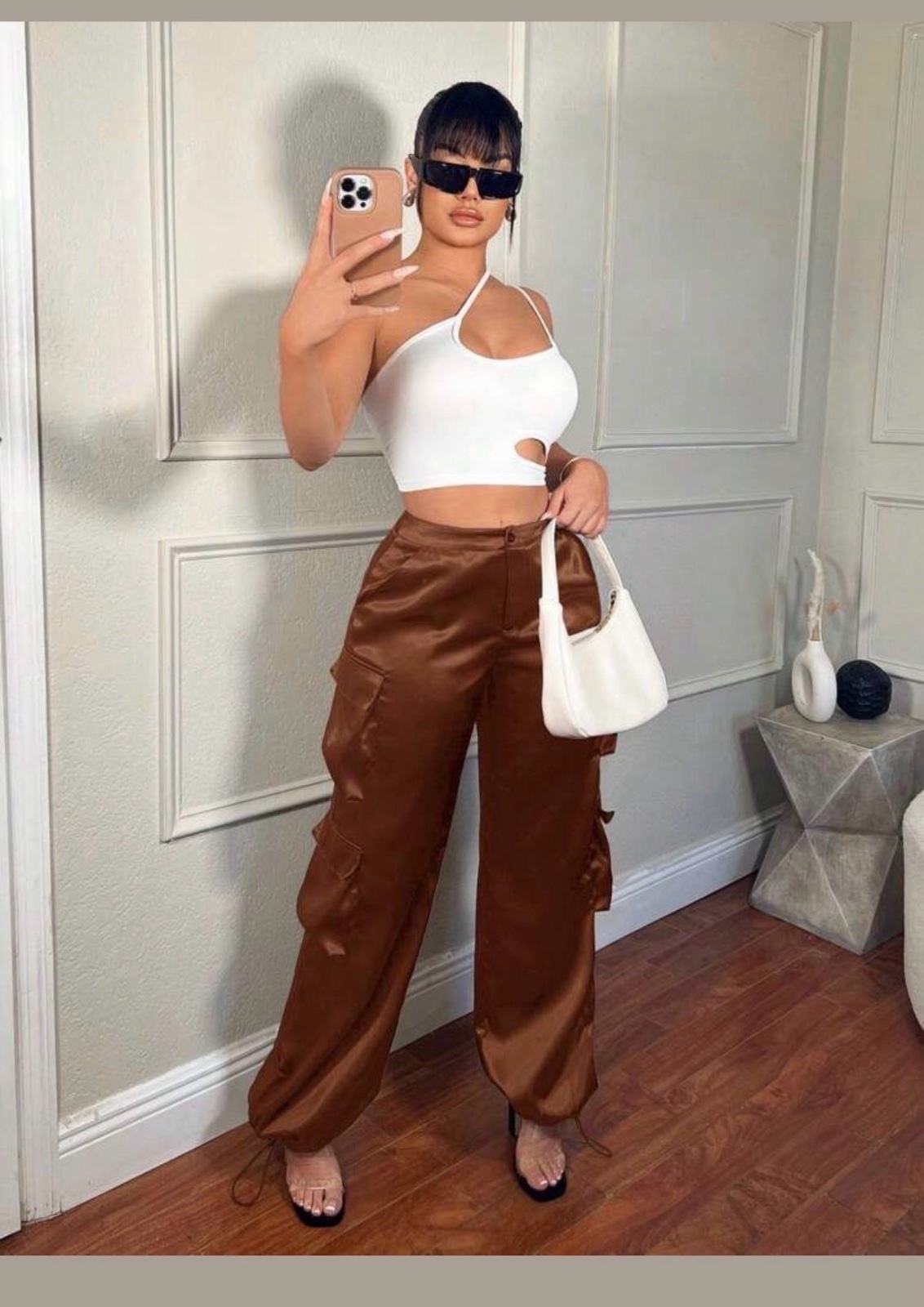 Pantalon satiné cargo 🤎🤎