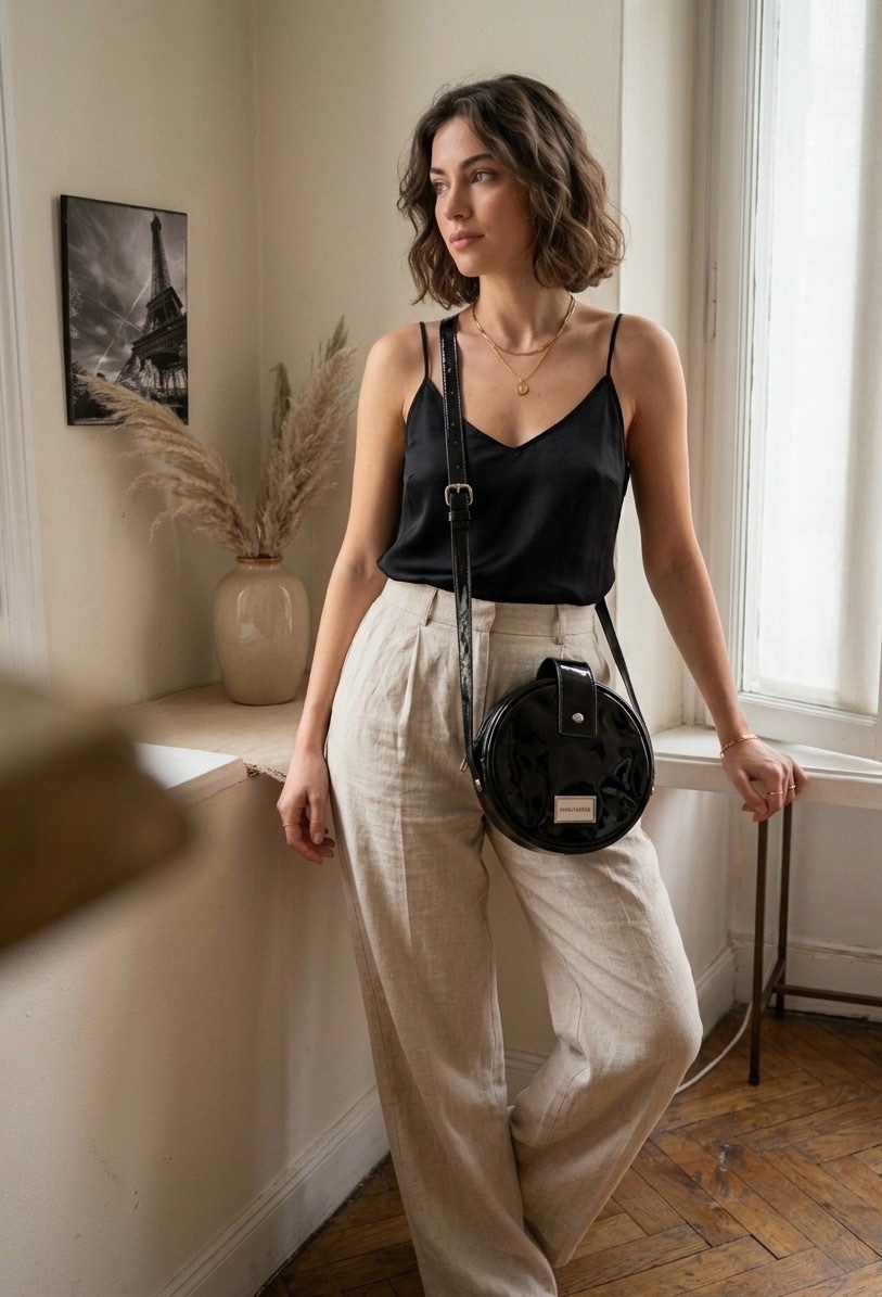 Sac à bandoulière rond