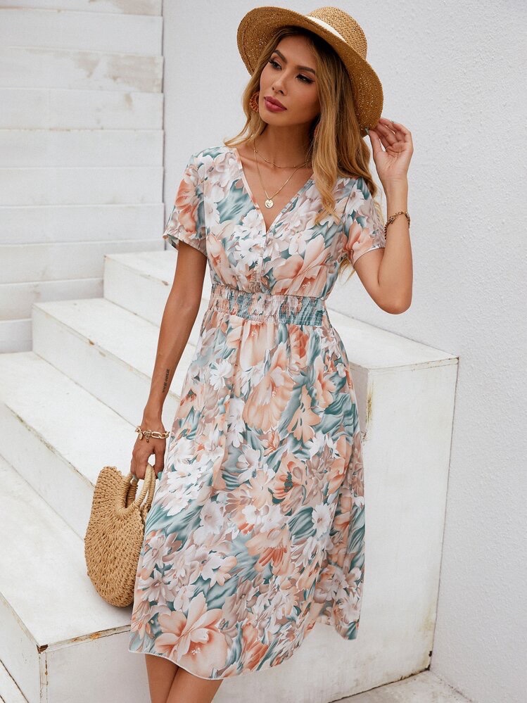 Robe fleurie couleurs pastels