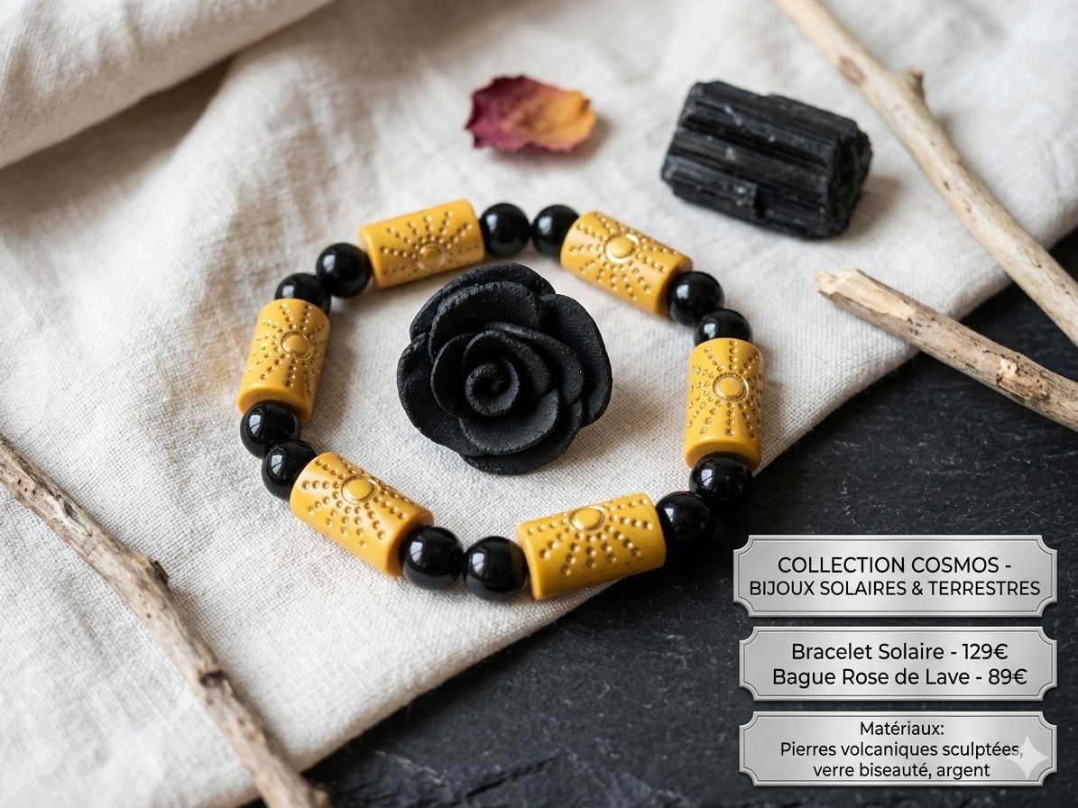 Bracelet original et bague amber