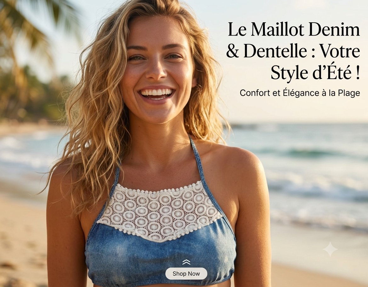 Maillot de Bain Denim & Dentelle