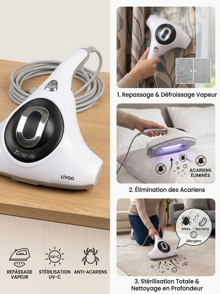 L'aspirateur anti-acariens Livoo DOH125