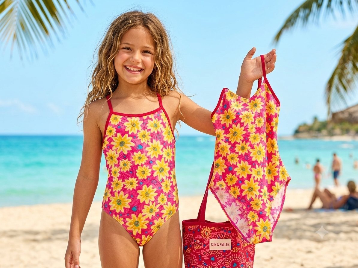 Maillot une pièce floral (14 ans)