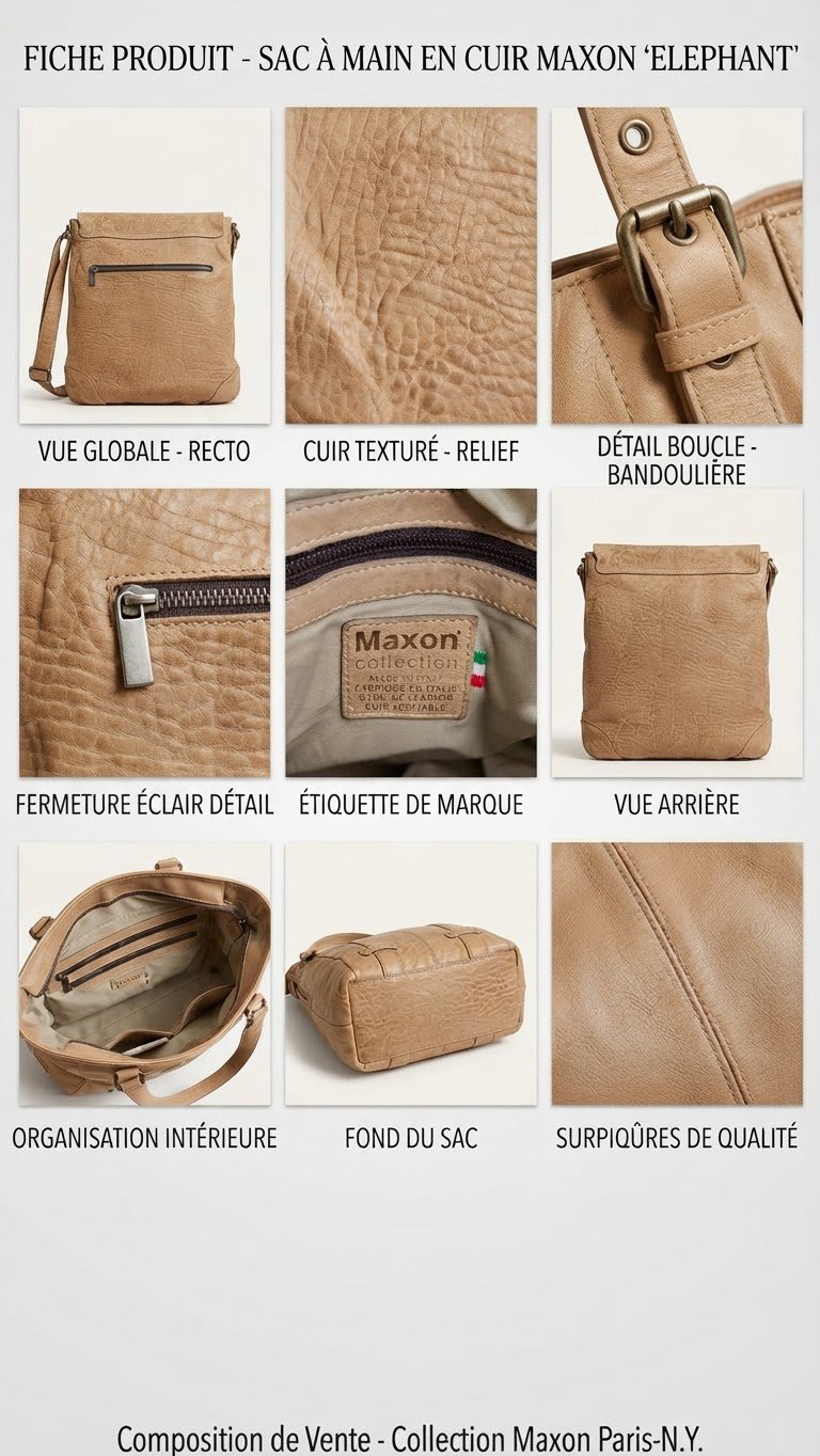 Un sac bandoulière en cuir véritable 