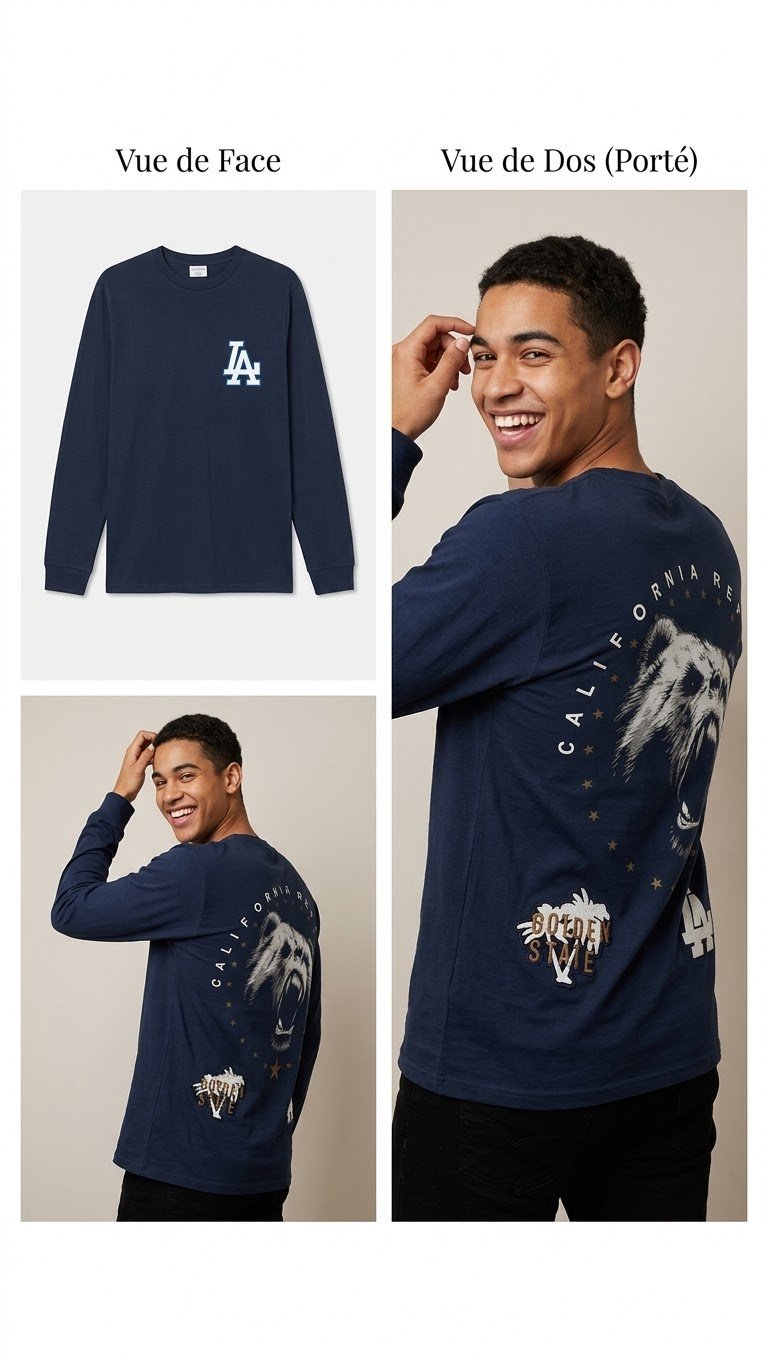 T-shirt à manches longues bleu marine des LA Dodgers (MLB)