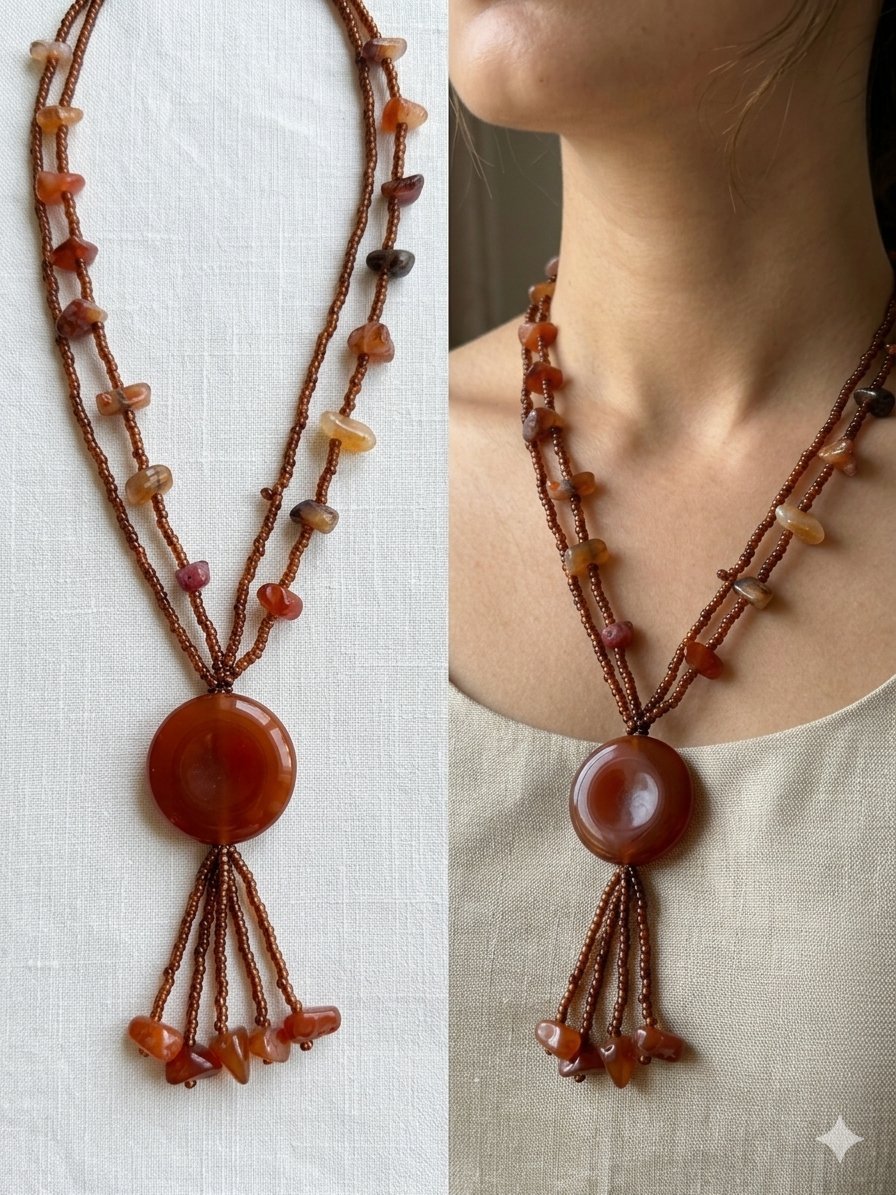 Magnifique collier en cornaline 
