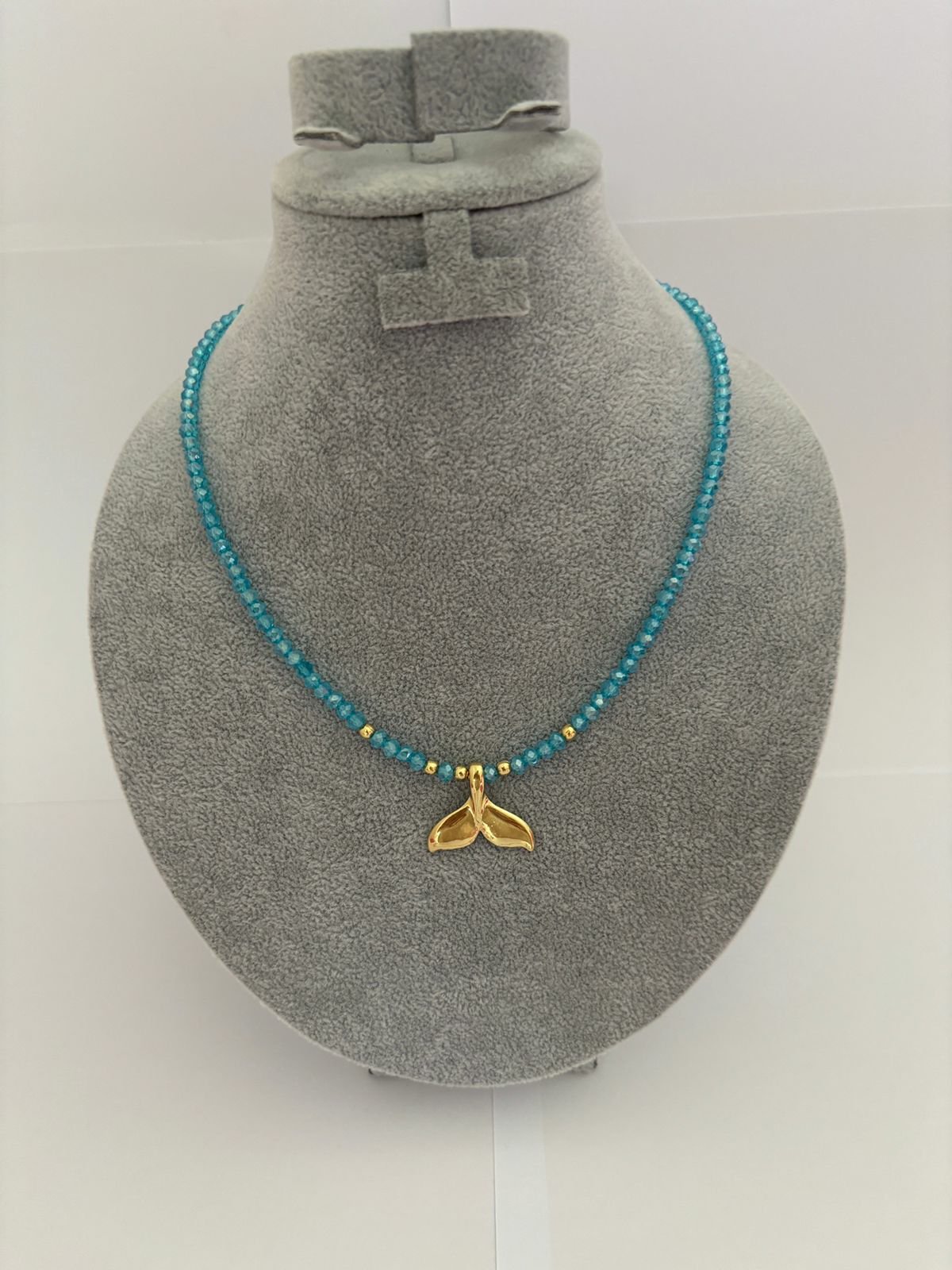 Collier bleu en acier inoxydable 