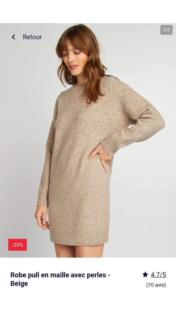 Très belle robe à perles de taille M / L porté q'une seule fois 