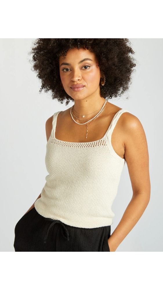 Top Kiabi en crochet et fines bretelles de taille M / L