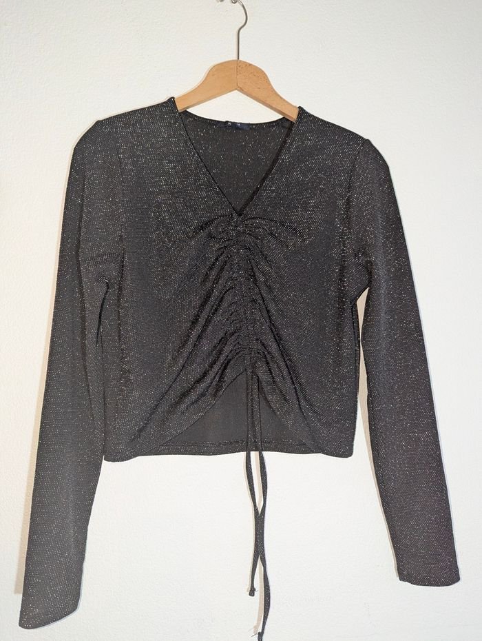 Pull noir pailleté Kiabi