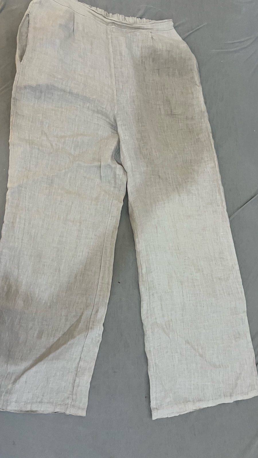 Pantalon fluide beige en lin