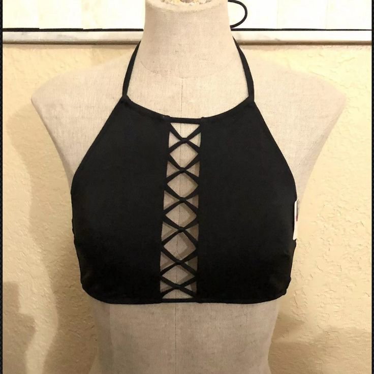 High neck swim top