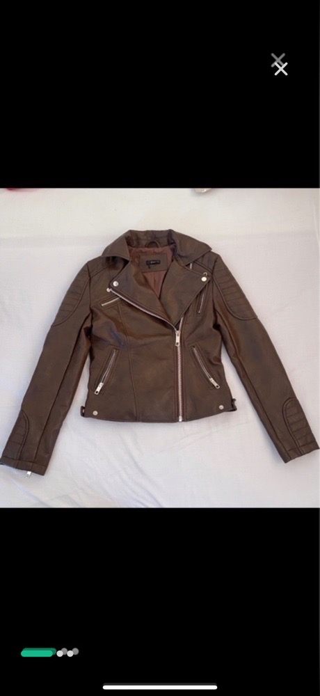 Blouson cuir en très bon état en marron 