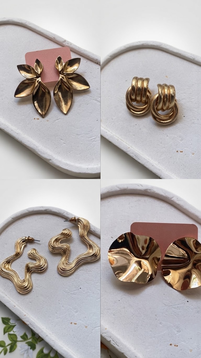 Lot de 4 Boucles d'oreilles
