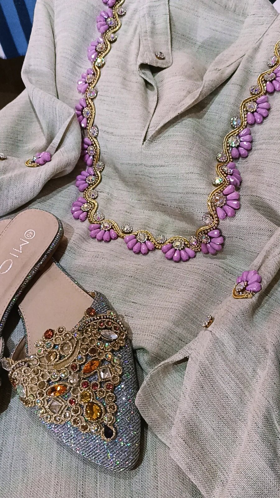 Pack jebba kamraya avec claquettes traditionnel b strass 