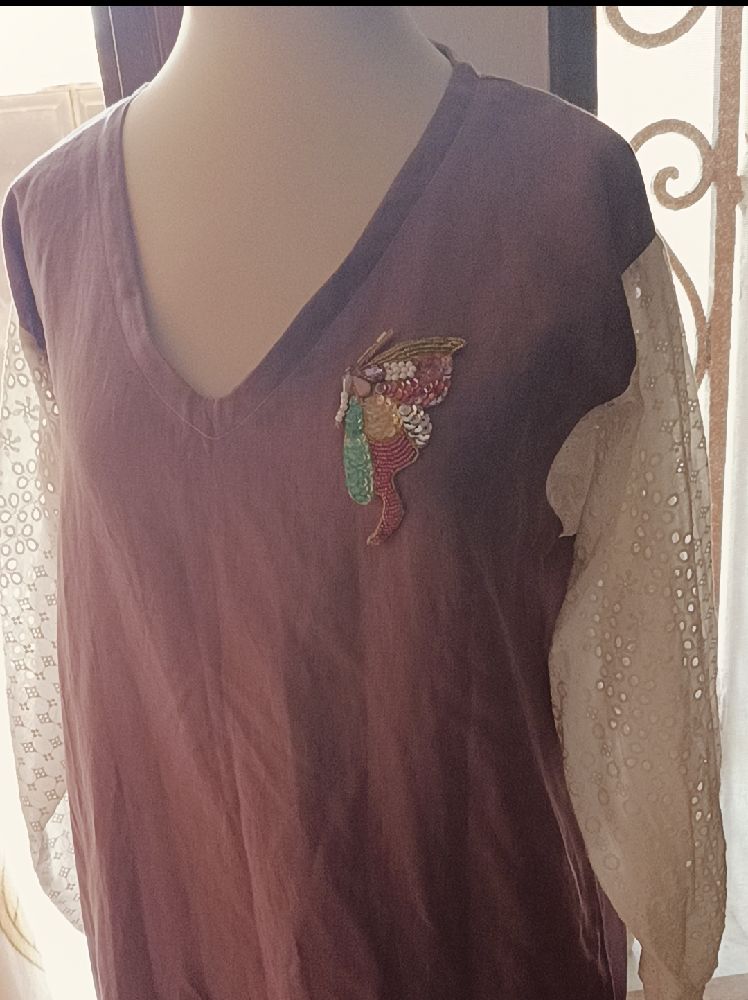 robe 7ayek sayefi manches broderie anglaise création by me