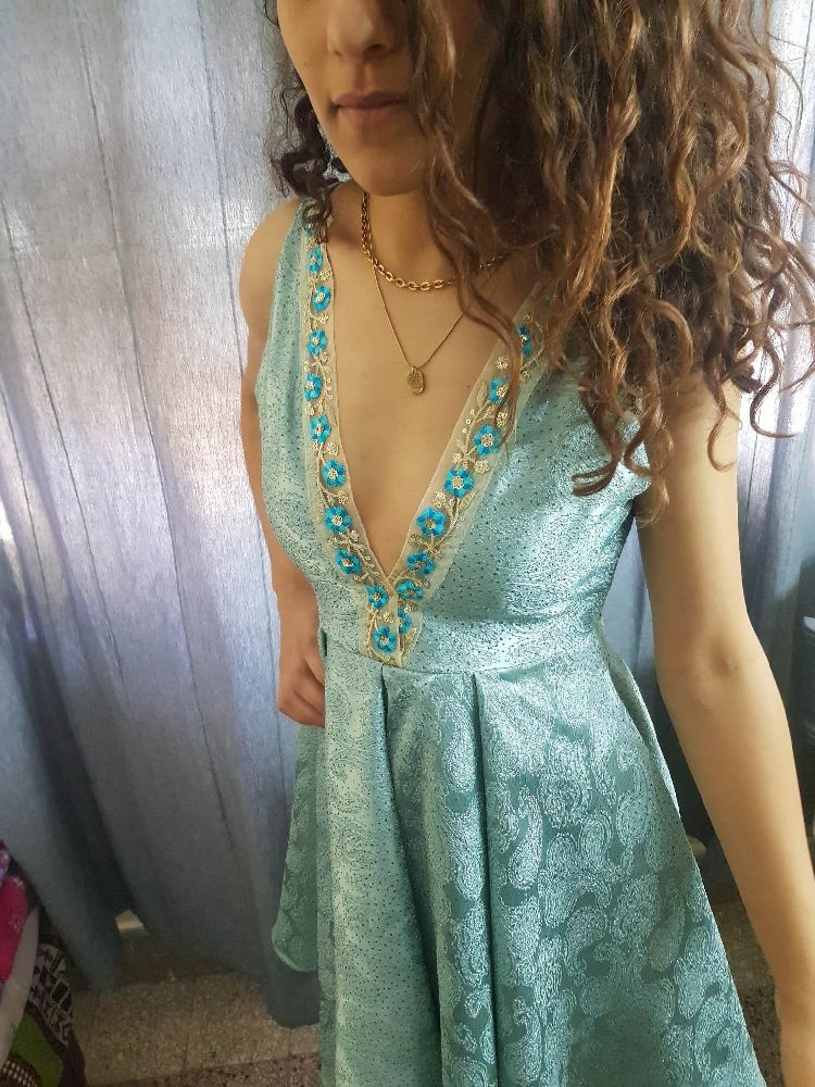 robe courte avec broderie et tulle création by modafashionista abir