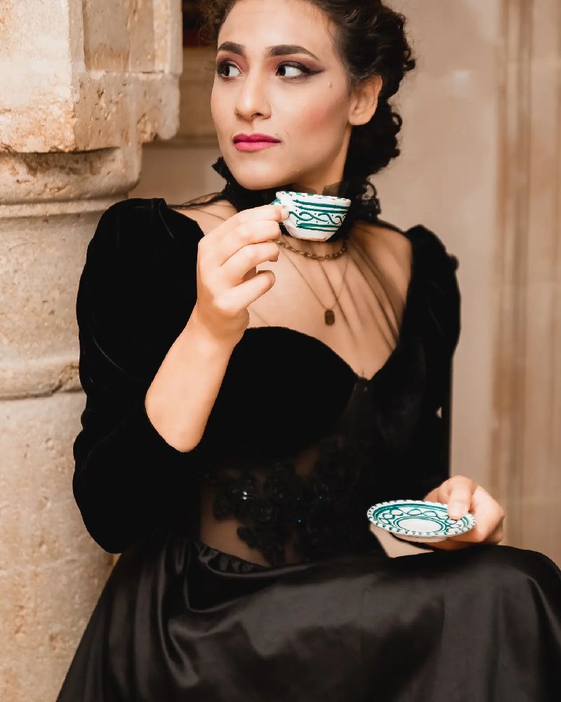 Robe soirée noire m création 