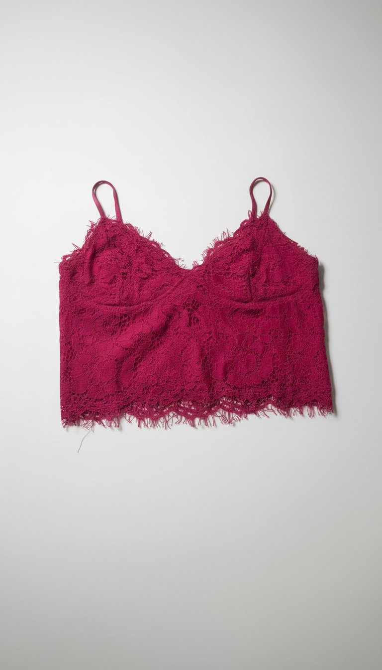 Top taille s/m dentelle burgundy 
