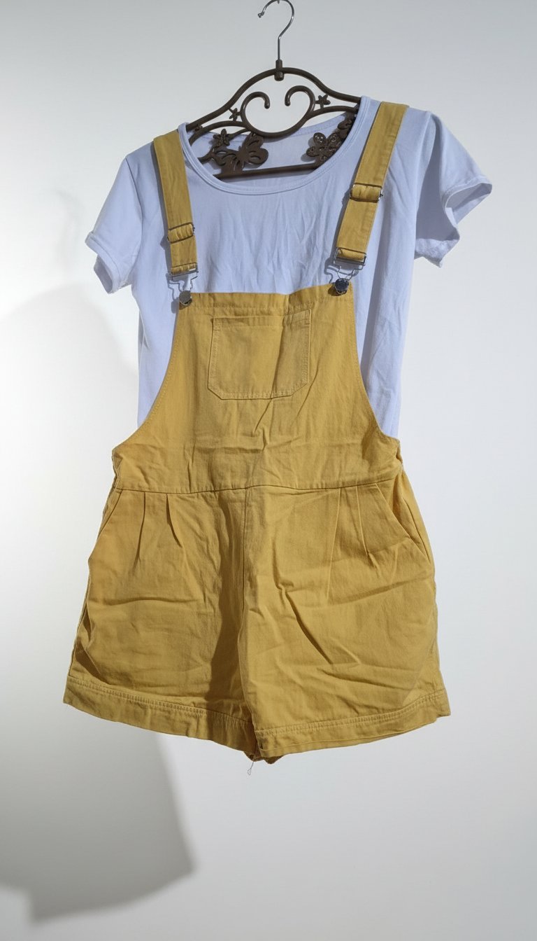 Combinaison jaune taille 36 avec pull blanc 