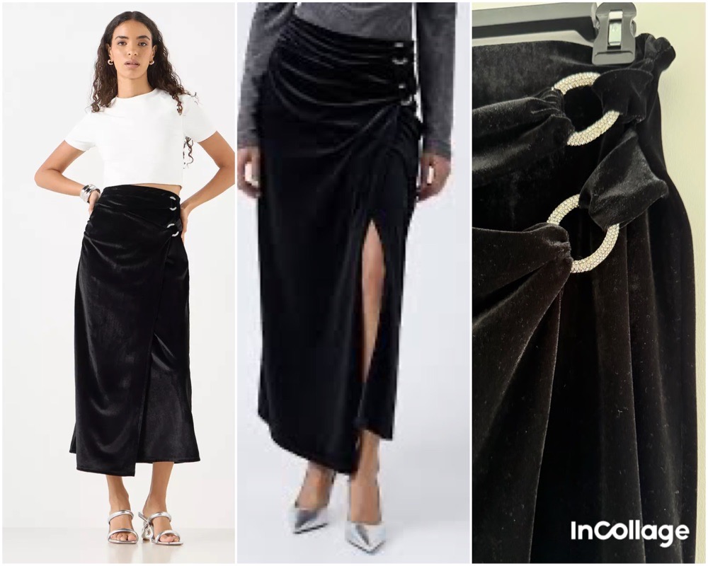 Jupe midi portfeuille zara 