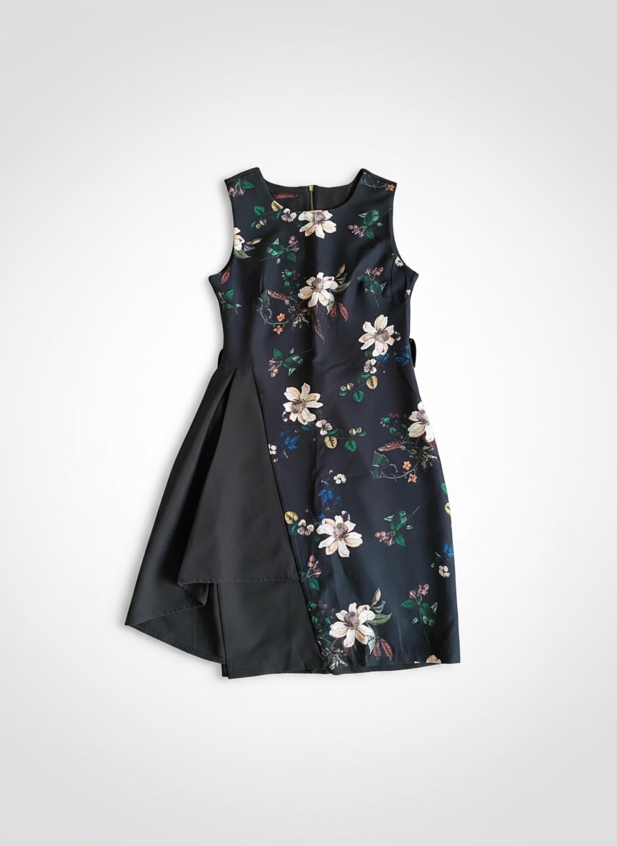 Robe noir fleurie