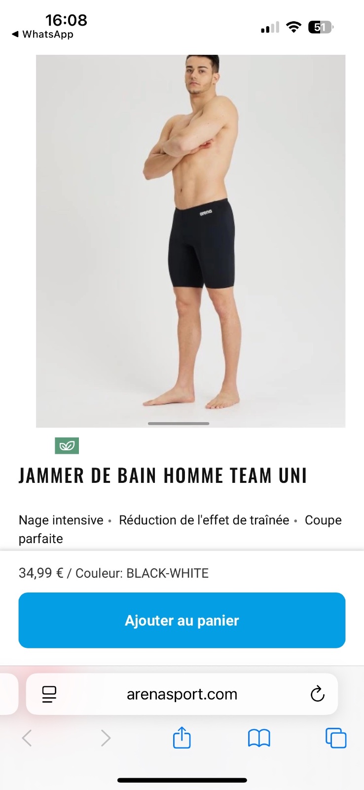 Maillot de natation Arena