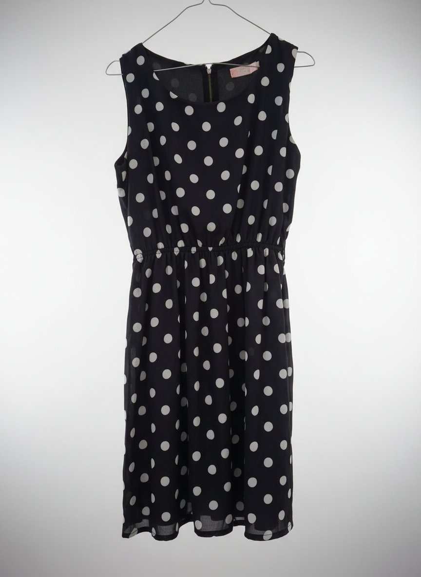 Robe bleu a pois blanc