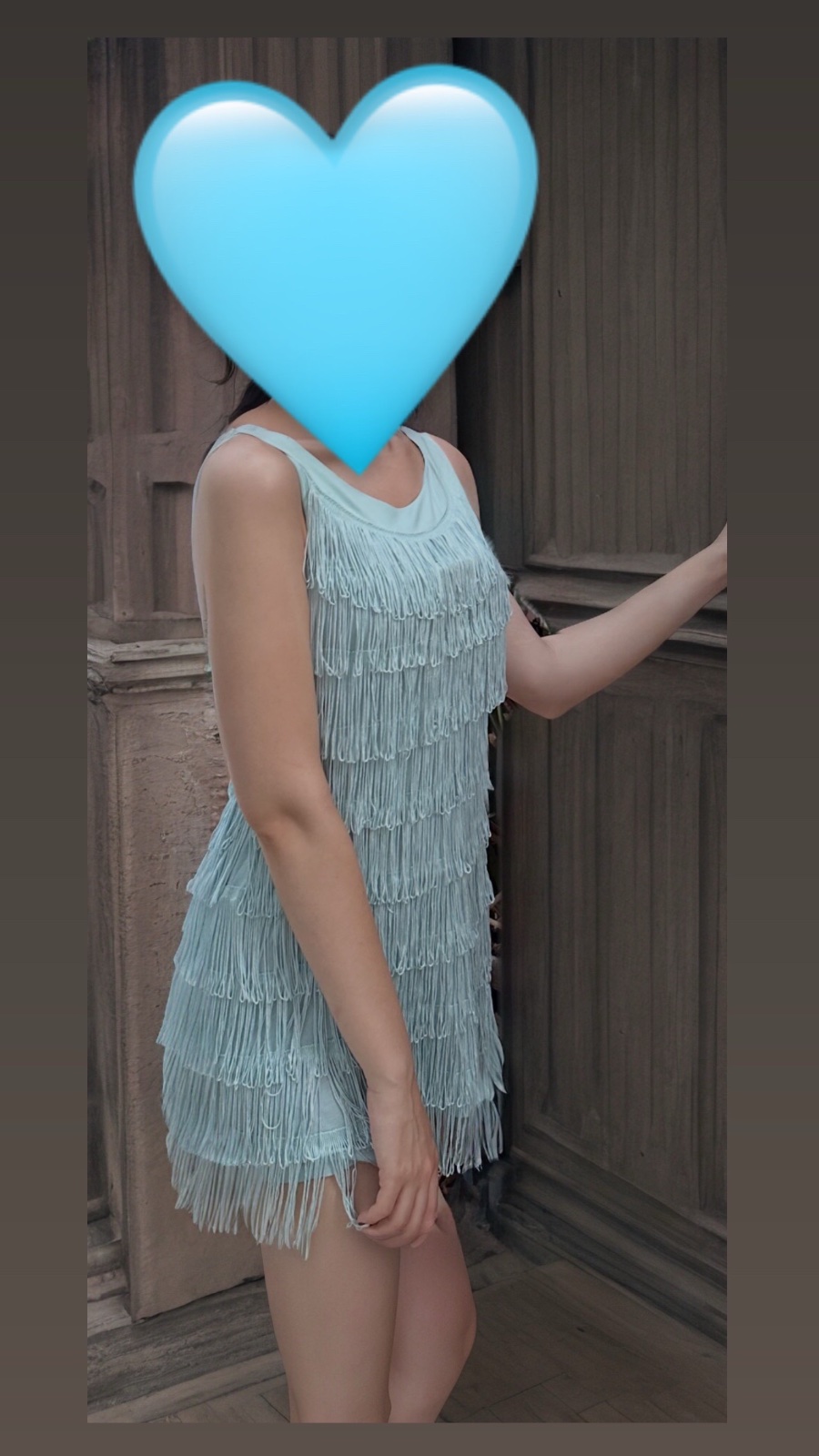 Robe courte élégante en tricot bleu S/ M