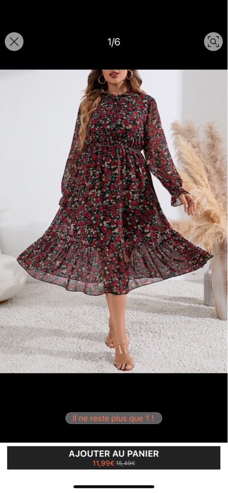 Robe femme manches 3/4 taille 42