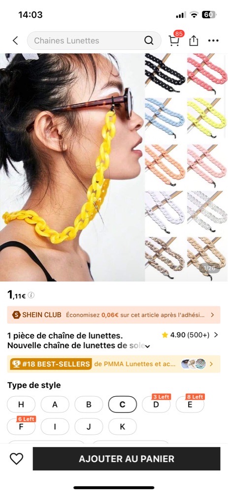 Chaine de lunette 