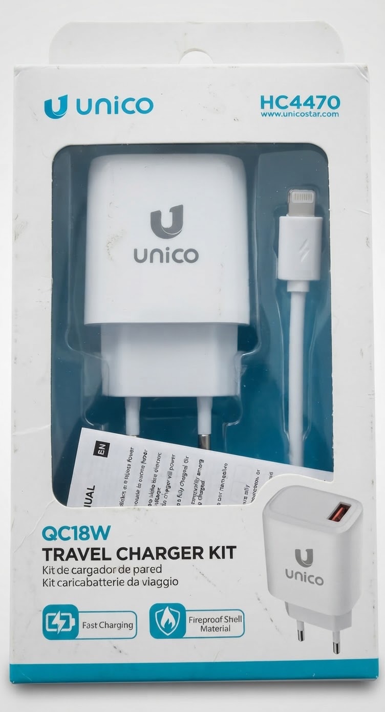 Chargeur rapide Unico 18W – Kit complet neuf