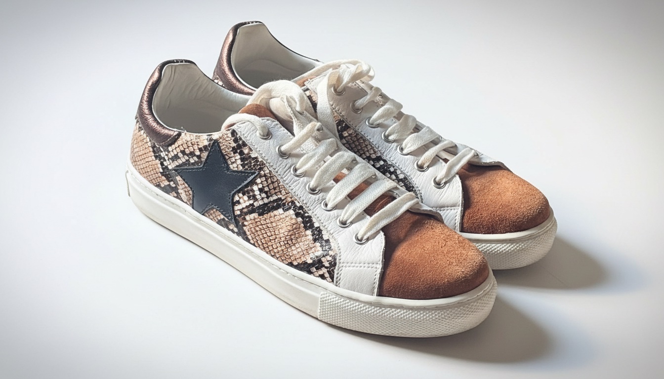 Baskets en cuir et daim de ka marque duvet