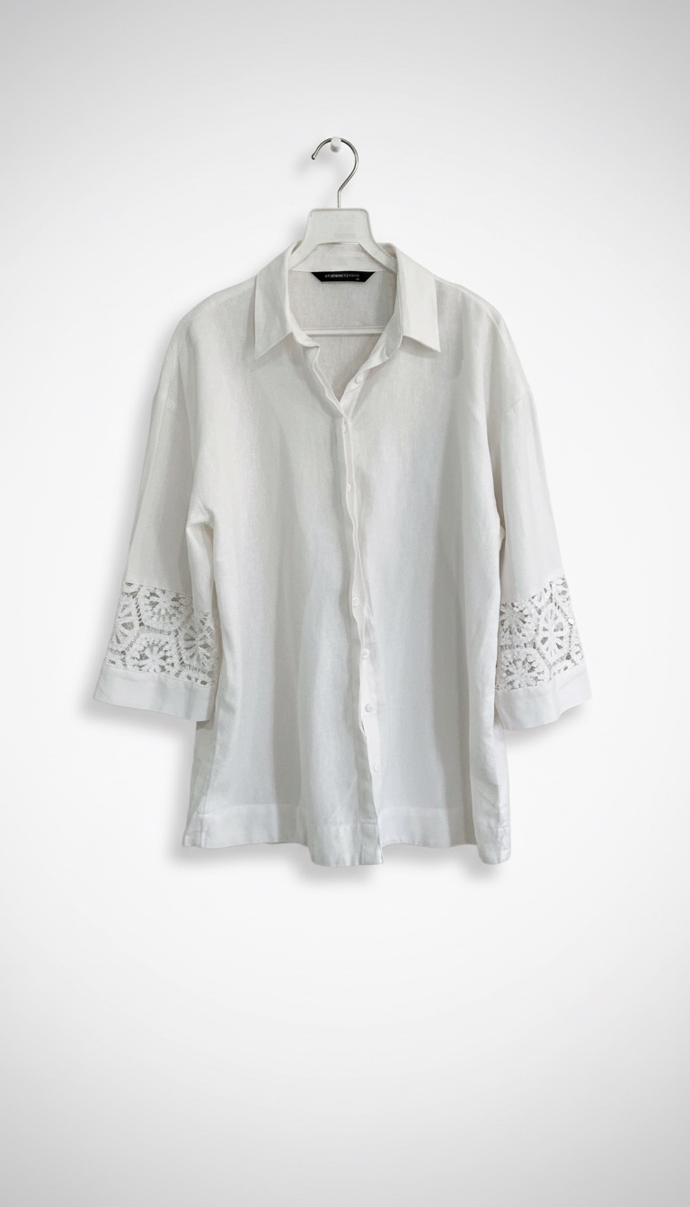 Chemise blanche en lin/ taille M/L