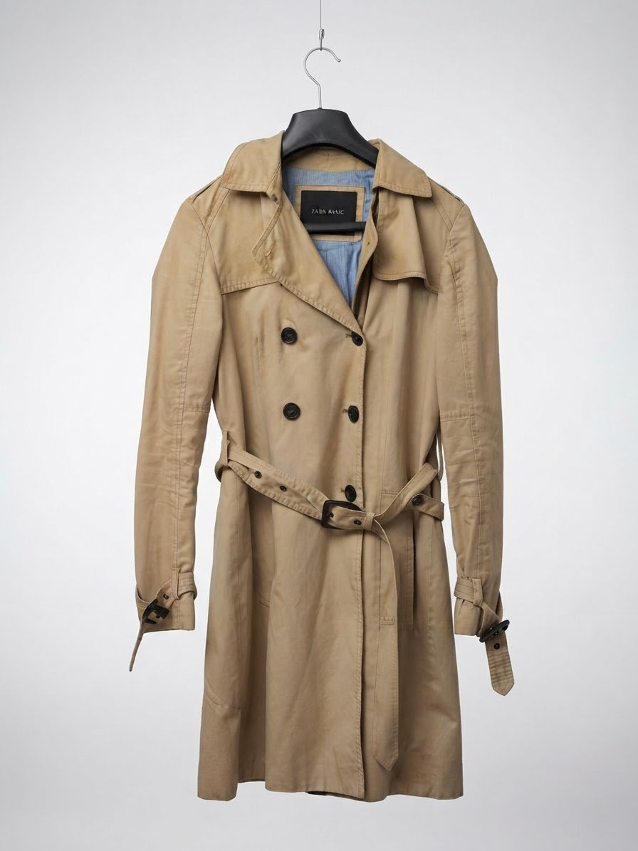 Trench beige classique ZARA Basic avec ceinture
