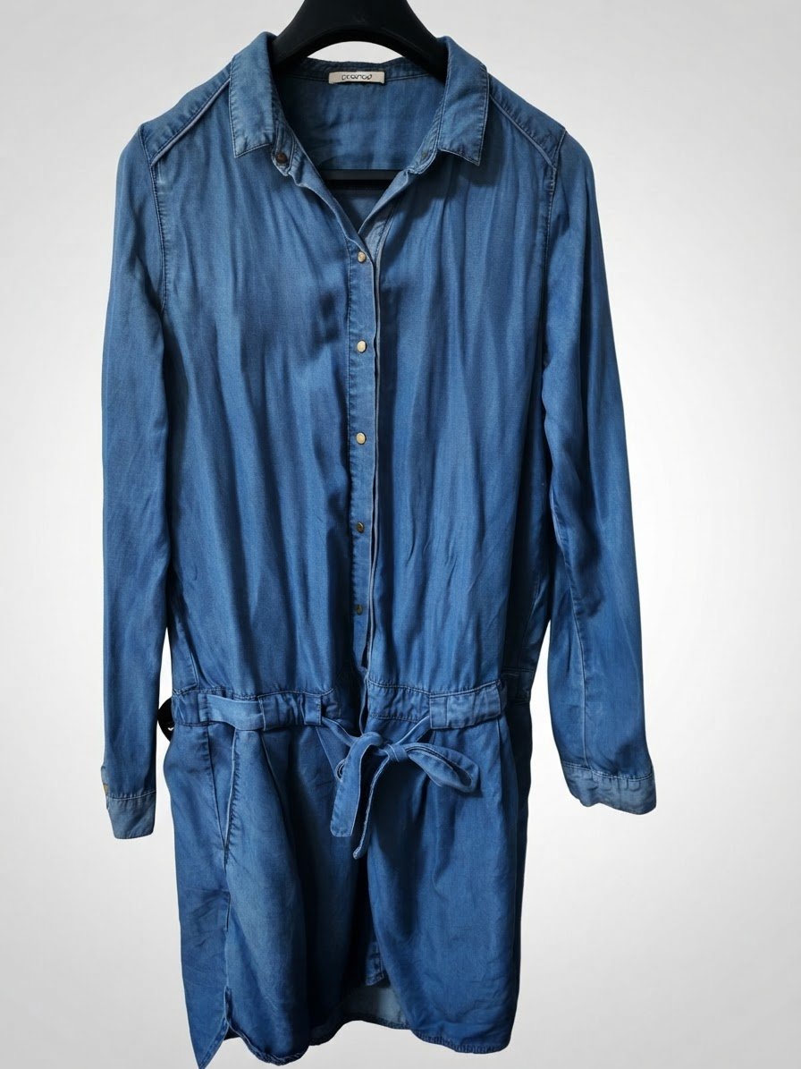 Robe chemise en jean Promod bleu