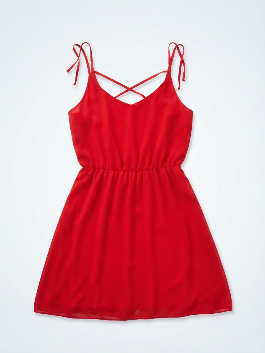 Robe rouge dos croisé