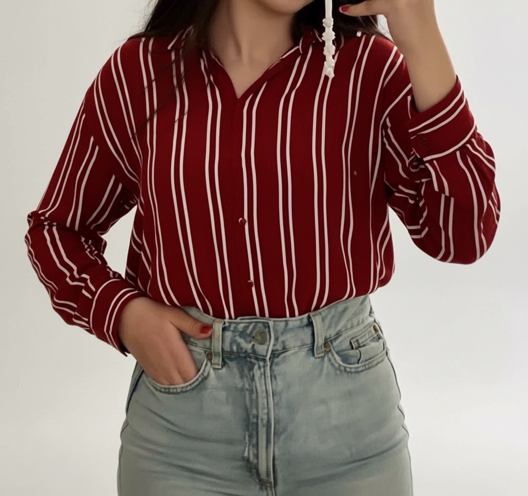 Chemise rouge rillé