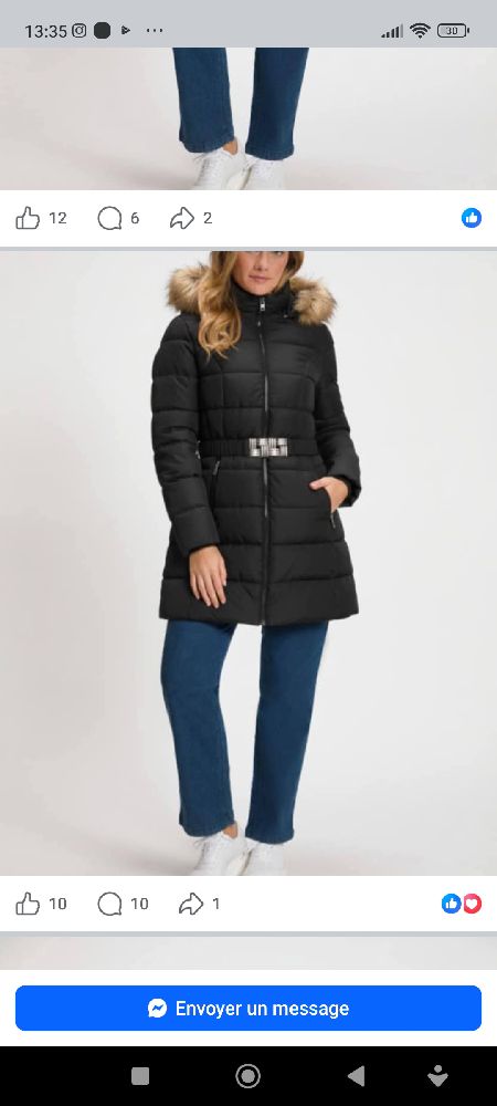 Doudoune noir avec ceinture 