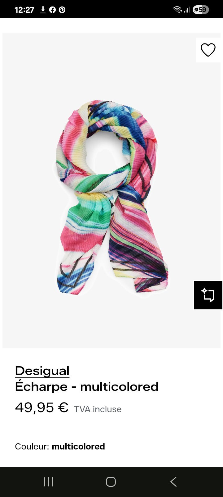 Echarp  multicolore Desigual authentique 