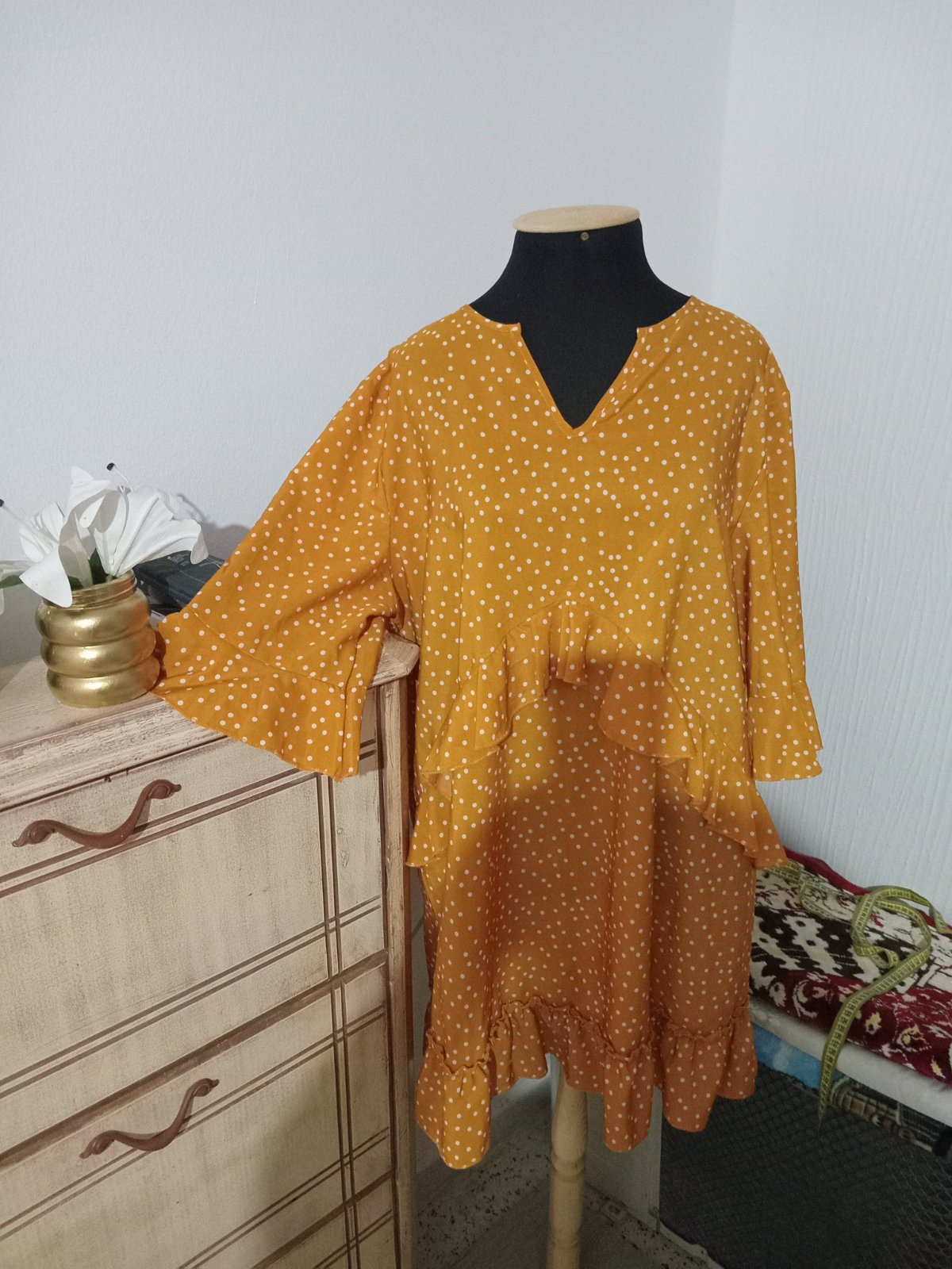Robe jaune to9telll tlabes xl xxl