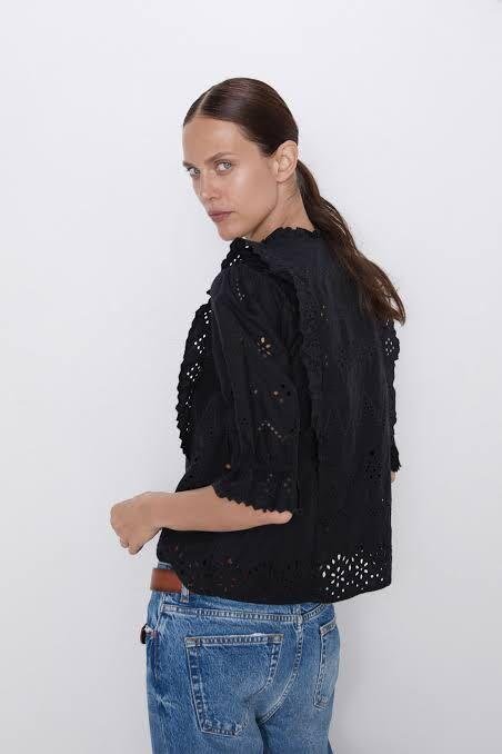 Chumise zara broderie anglaise zara novelle collection 